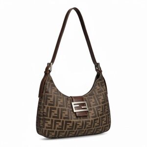 Vintage Fendi Brown and Tan Baguette Shoulder Bag